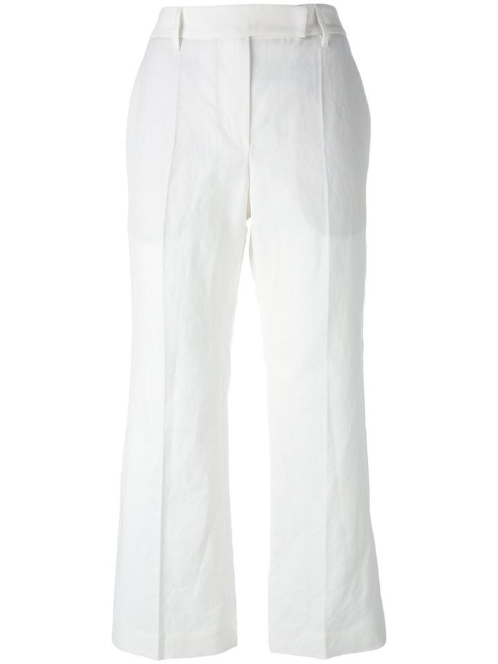 Brunello Cucinelli Cropped Trousers, Women's, Size: 42, White, Cotton/linen/flax/acetate/polyester