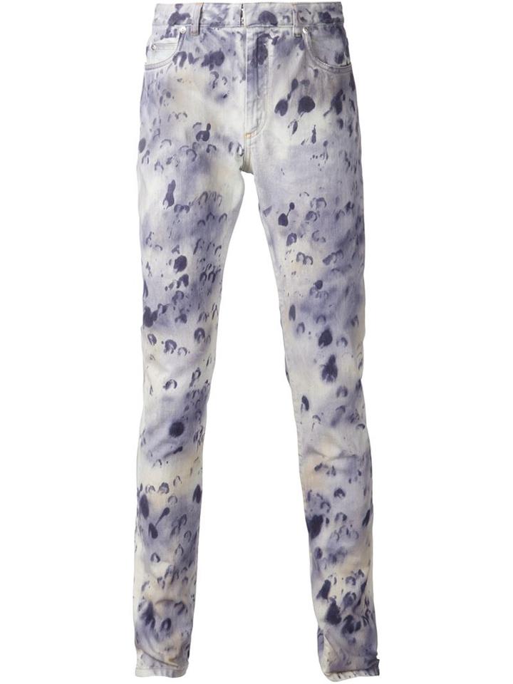 Maison Margiela Blotchy Print Jeans, Men's, Size: 48, Blue, Cotton
