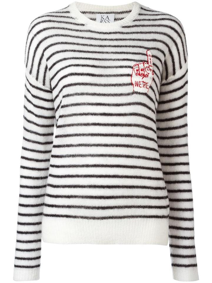 Zoe Karssen Striped Jumper, Women's, Size: Xs, White, Nylon/mohair/merino