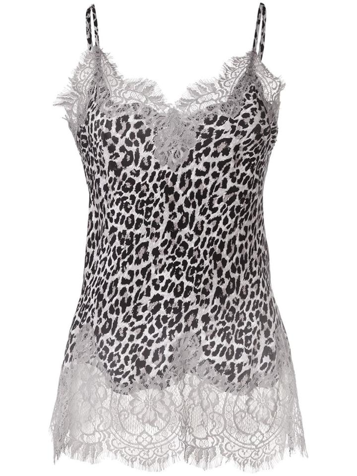 Gold Hawk Leopard Print Top - Black