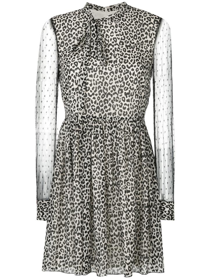 Red Valentino - Sheer Sleeve Mini Dress - Women - Silk/polyamide/polyester/spandex/elastane - 38, Nude/neutrals, Silk/polyamide/polyester/spandex/elastane