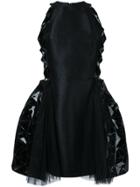 Isabel Sanchis Leather Insert Skater Dress - Black