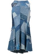 Junya Watanabe Denim Patchwork Maxi Skirt - Blue