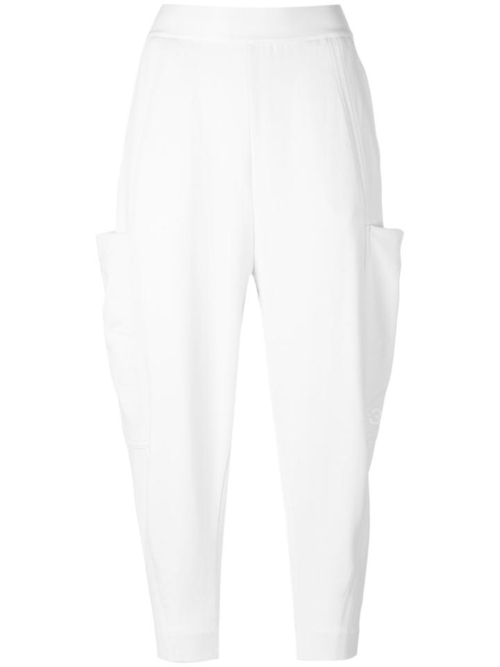Y-3 Cropped Trousers, Women's, Size: Xs, White, Cotton