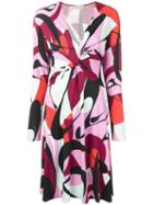 Emilio Pucci Alex Print Plunge Front Dress - Red