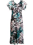 Roberto Cavalli Floral Print Midi Dress - Black