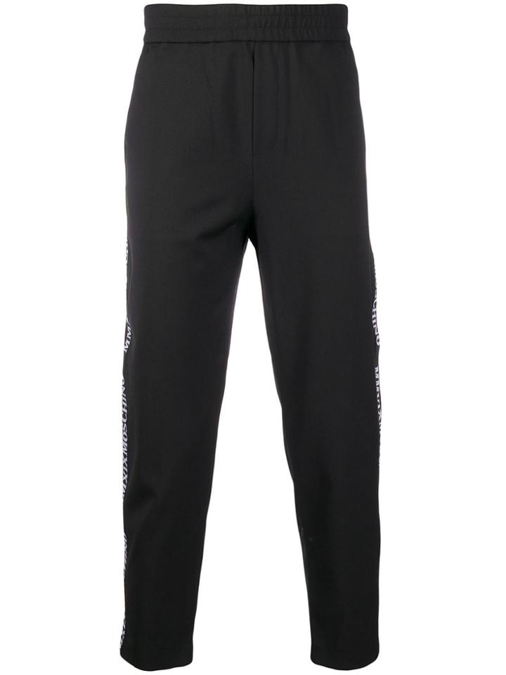 Moschino Logo Trim Track Pants - Black