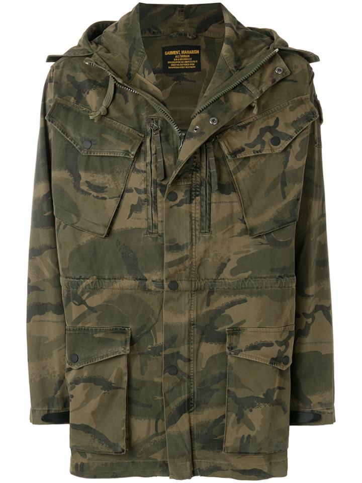 Maharishi Camouflage Print Parka - Green