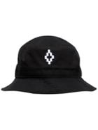 Marcelo Burlon County Of Milan Black Logo Print Cotton Bucket Hat