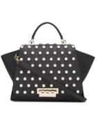 Zac Zac Posen 'eartha Iconic Top Handle' Pearly Tote, Women's, Black, Calf Leather