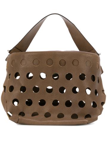 Marni Vintage Hole Punched Tote - Brown