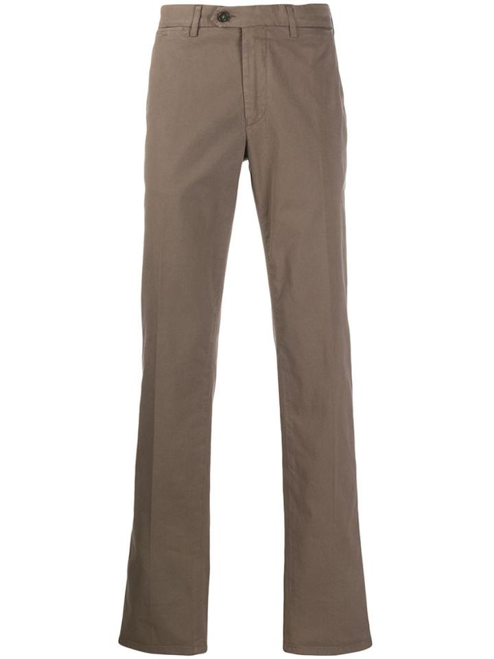 Canali Straight Leg Chinos - Brown