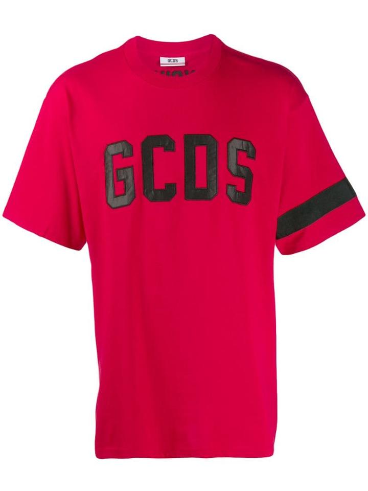 Gcds Striped Logo T-shirt - Red