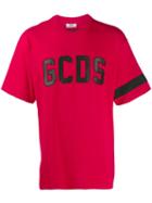 Gcds Striped Logo T-shirt - Red