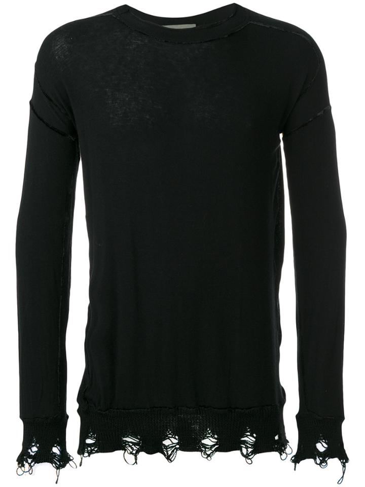 Di Liborio Distressed Hem Sweater - Black