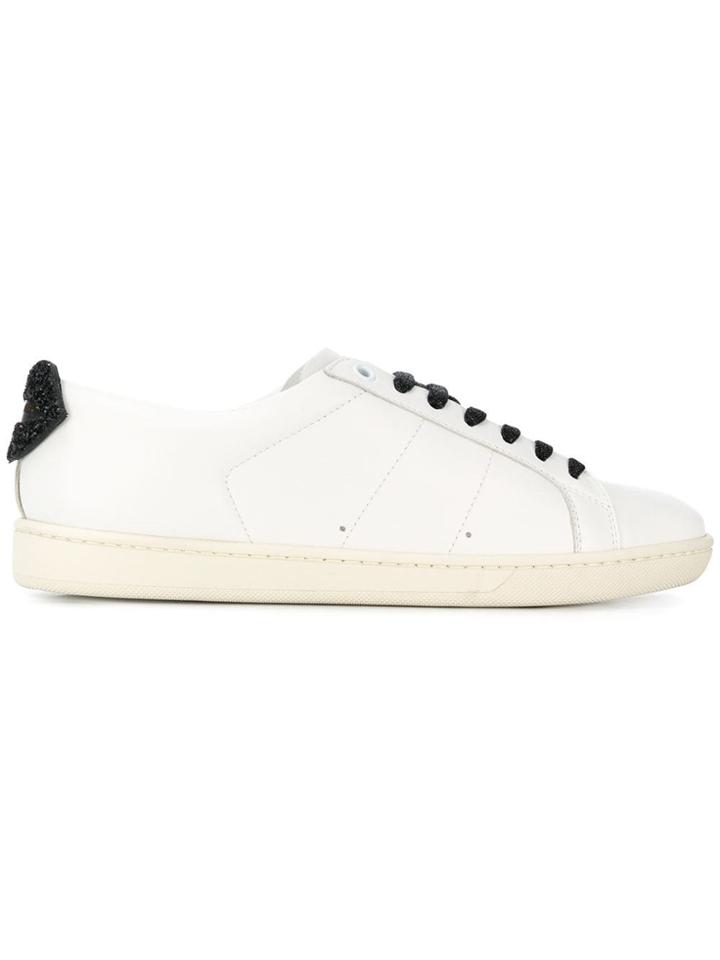 Saint Laurent Contrast Lace-up Sneakers - White
