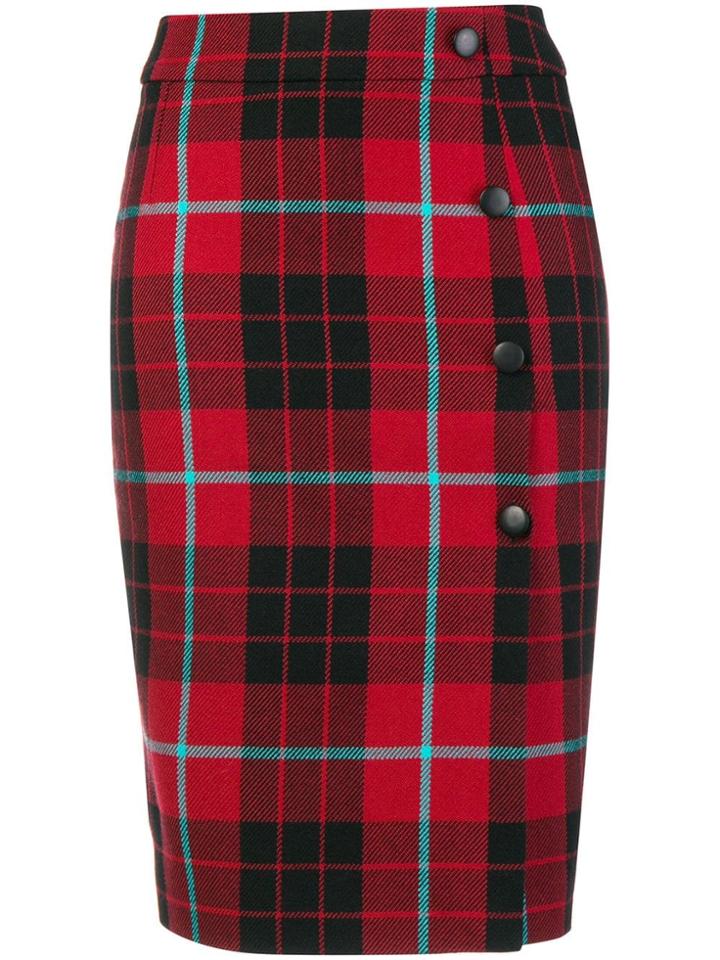 Each X Other Checked Midi Skirt - Red