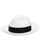 Borsalino Woven Ribbon Hat - White