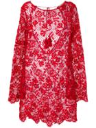 Ermanno Scervino Floral Lace Long Blouse - Red