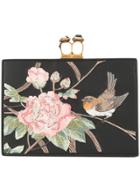 Alexander Mcqueen Small Jewelled Double-ring Clutch - Black