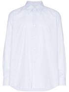 Raf Simons Square Print And Plastic Pocket Cotton Shirt - White