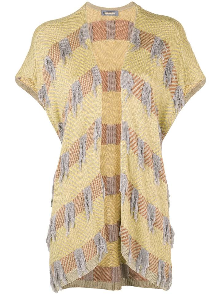 Issey Miyake Vintage 80's Sleeveless Cardigan - Yellow & Orange