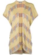 Issey Miyake Vintage 80's Sleeveless Cardigan - Yellow & Orange