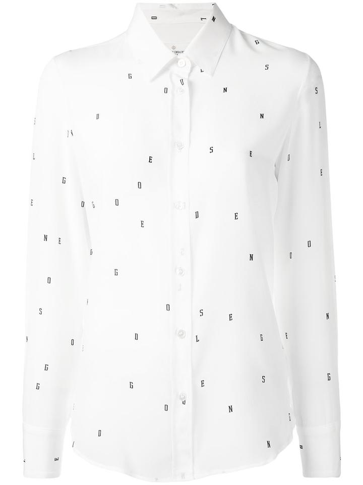 Golden Goose Deluxe Brand - Letter Print Shirt - Women - Silk/acetate - M, White, Silk/acetate