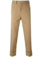 Neil Barrett - Cropped Trousers - Men - Cotton/spandex/elastane - 50, Brown, Cotton/spandex/elastane