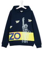 Kenzo Kids Logo Stripe Hoodie - Blue