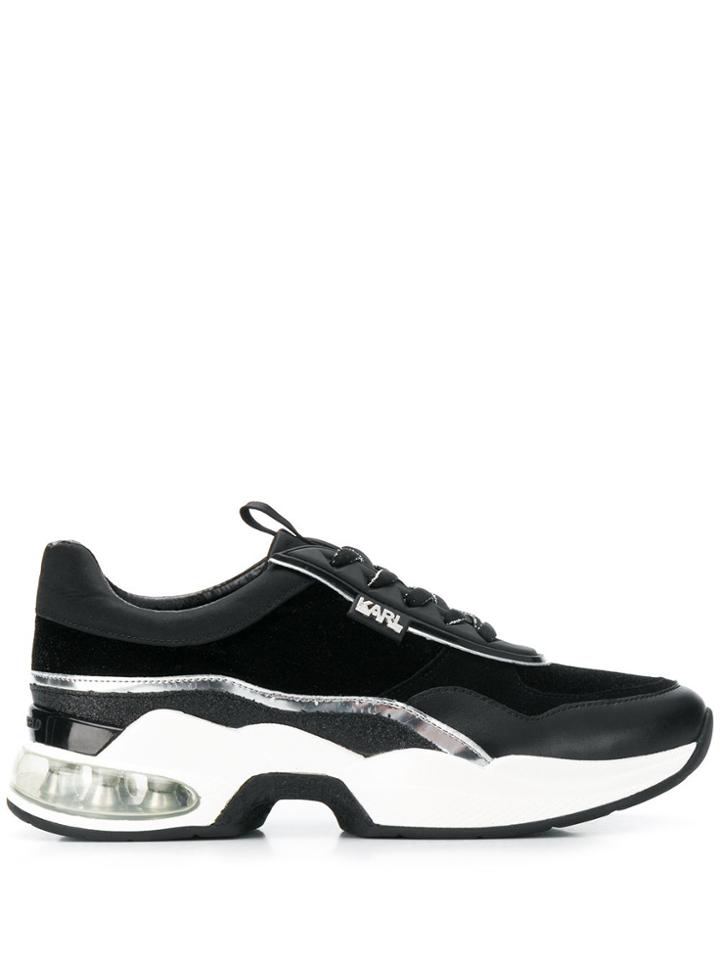 Karl Lagerfeld Panelled Lace-up Sneakers - Black
