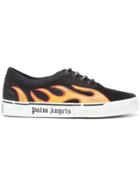 Palm Angels Flame Low Top Sneakers - Black