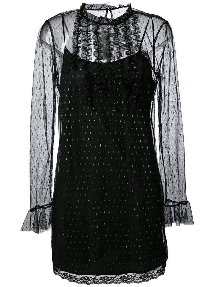 Sonia By Sonia Rykiel - Tulle Ruffle Dress - Women - Polyamide/polyester/acetate - 40, Black, Polyamide/polyester/acetate