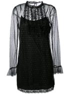 Sonia By Sonia Rykiel - Tulle Ruffle Dress - Women - Polyamide/polyester/acetate - 40, Black, Polyamide/polyester/acetate
