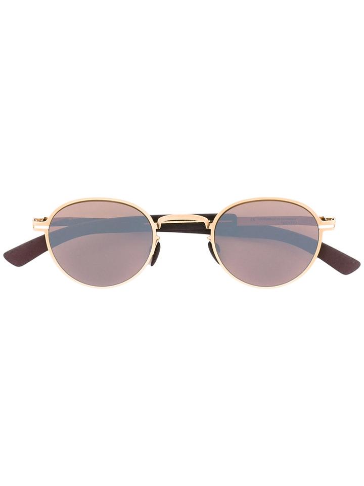 Mykita Round Frame Sunglasses, Men's, Brown, Metal (other)