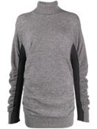 Mm6 Maison Margiela Two-tone Roll Neck Jumper - Grey