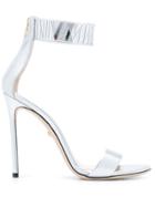 Grey Mer Heeled Sandals - Silver
