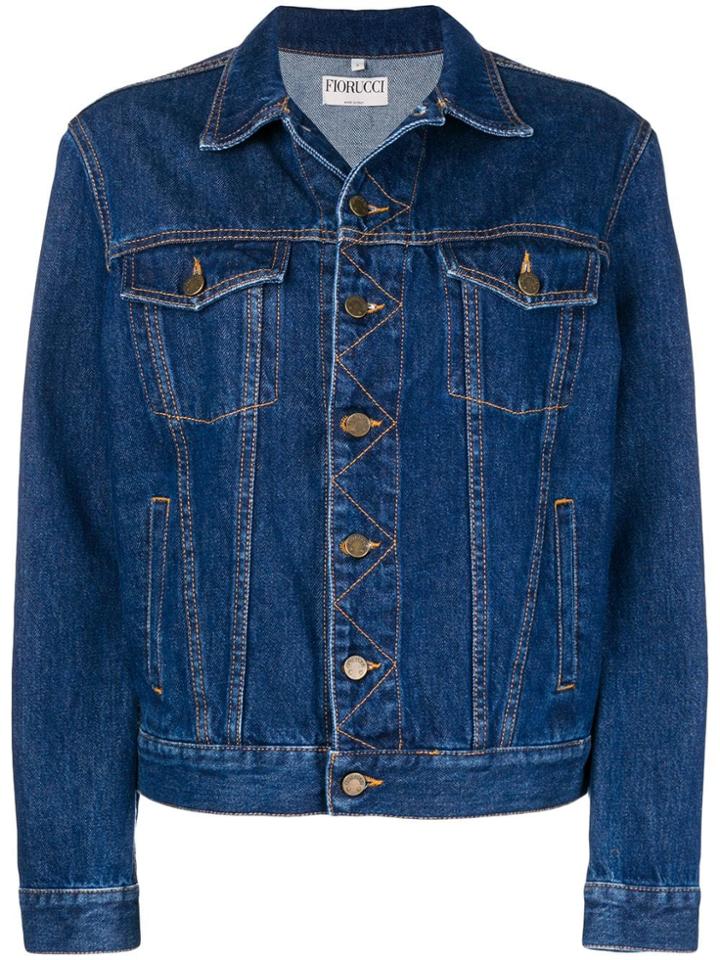 Fiorucci Branded Denim Jacket - Blue