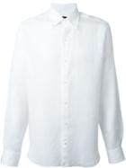 Ermenegildo Zegna Button Down Shirt, Men's, Size: 41, White, Linen/flax