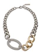 Ermanno Scervino Crystal Chain Link Necklace - Silver