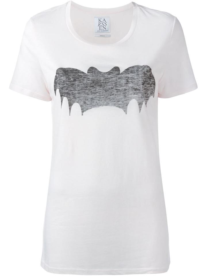 Zoe Karssen Bat Print T-shirt, Women's, Size: M, Pink/purple, Modal/cotton