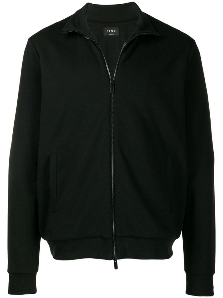 Fendi Bag Bugs Eyes Zipped Sweatshirt - Black