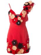 Emanuel Ungaro Flower Appliqué Dress, Women's, Size: 40, Red, Acetate/rayon