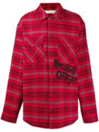 Off-white Oversized Plaid Shirt - Red