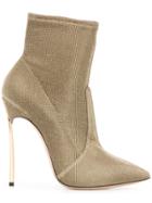 Casadei Pointed Ankle Boots - Metallic