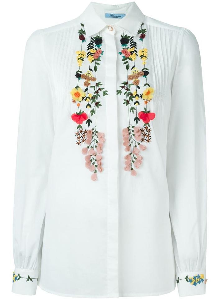 Blumarine Floral Appliqué Blouse