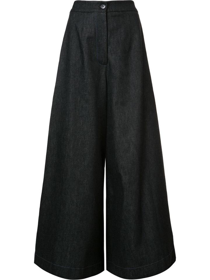 Tome Wide-legged Trousers - Black