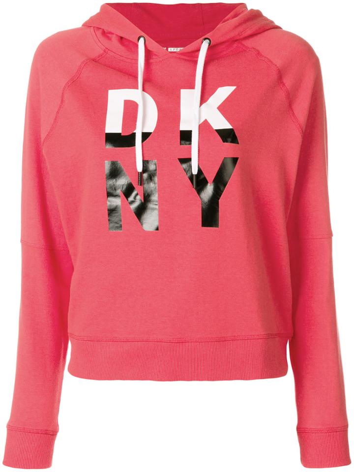 Dkny Logo Hooded Sweatshirt - Pink & Purple