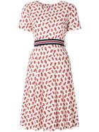P.a.r.o.s.h. Lip Print Flared Dress - White