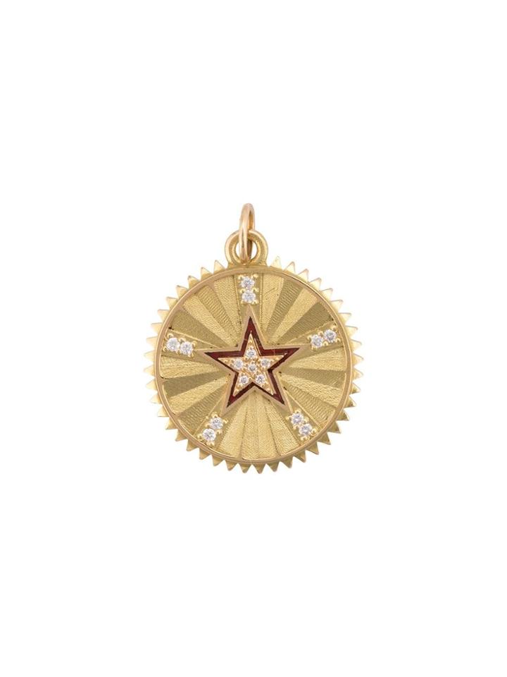 Foundrae 18kt Yellow Gold Diamond Star Strength Pendant